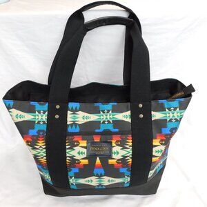 Pendleton Canopy Canvas Tote | Tribal Aztec Pattern | Black | VGUC